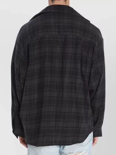 Balenciaga Layered Construction Shirt Featuring Patch Pocket In Black