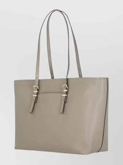Michael Michael Kors Structured Leather Shoulder Bag And Handles In Gray