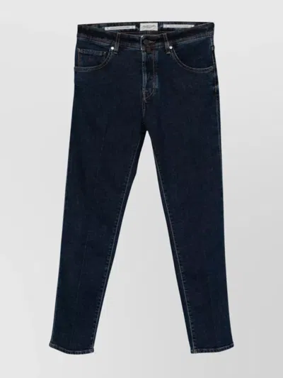 Jacob Cohen Tailored Cropped Denim Trousers In Black