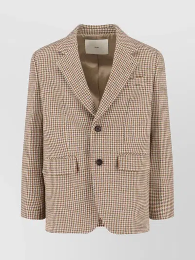 Dunst Single-breasted Blazer In Wool Blend In Brown