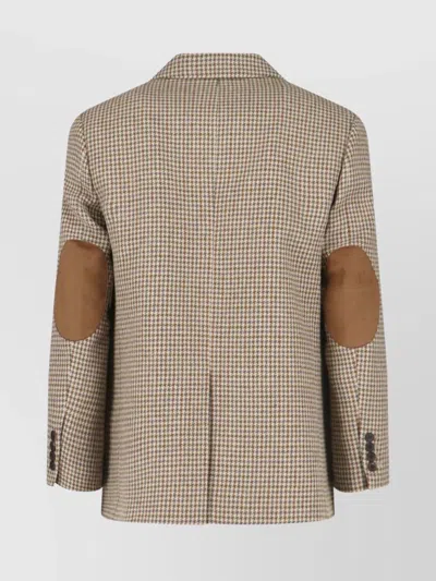 Dunst Single-breasted Blazer In Wool Blend In Brown