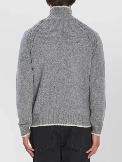 Moncler Turtleneck Sweater In Wool And Alpaca In Gray
