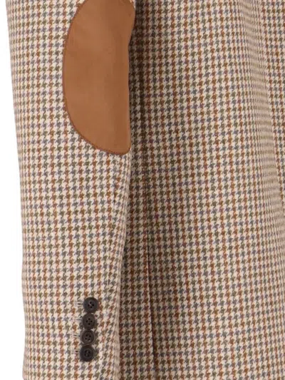 Dunst Single-breasted Blazer In Wool Blend In Brown