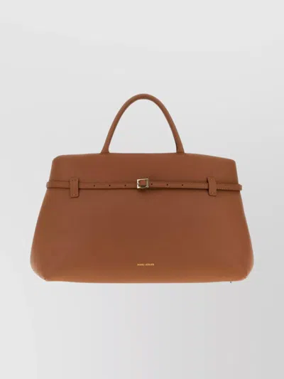 Manu Atelier Caramel Leather Le Cambon 40 Handbag