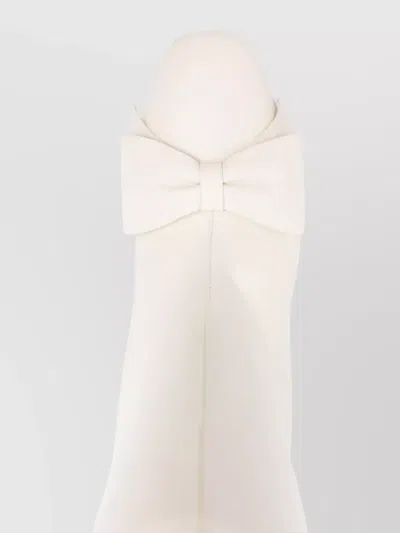 Valentino Leather Mid-calf Boots Featuring Bow Detail In White