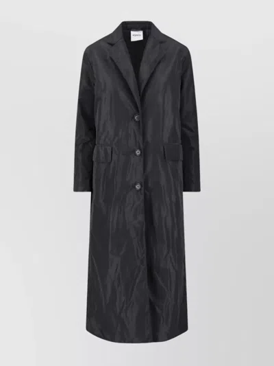 Aspesi Long Jacket With Buttoned Cuffs And Pockets In Black