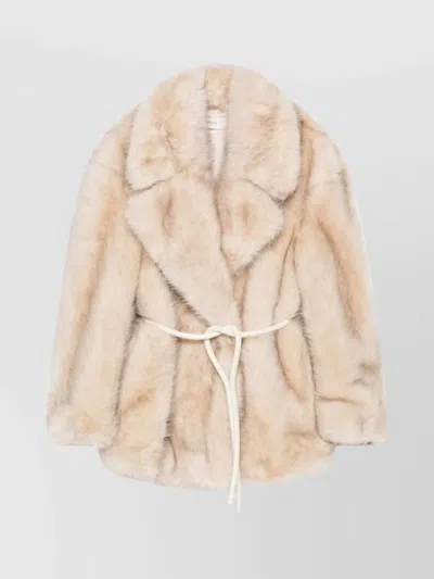 Sportmax "rosaria" Jacket In Ecofur In Neutral
