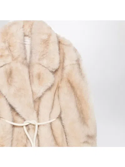 Sportmax "rosaria" Jacket In Ecofur In Neutral