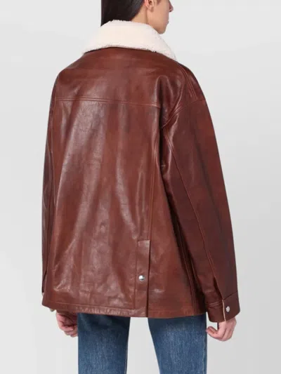 Halfboy Structured Parka With Adjustable Drawstring Waist And Multi-pocket Design In Brown