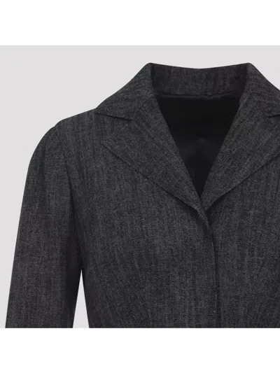 Alberta Ferretti Tailored Jacket With Flap Pockets And Lapel In Gray