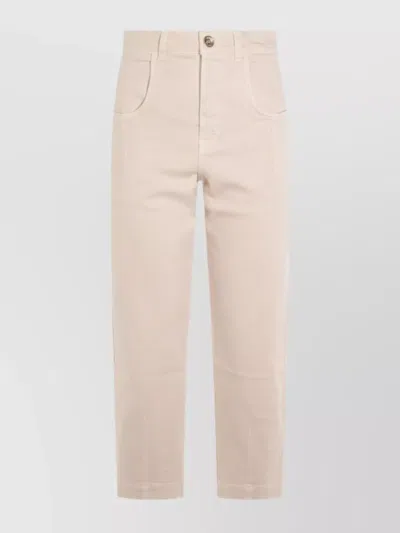 Eleventy Straight Trousers With Pockets And Belt Loops In Pink