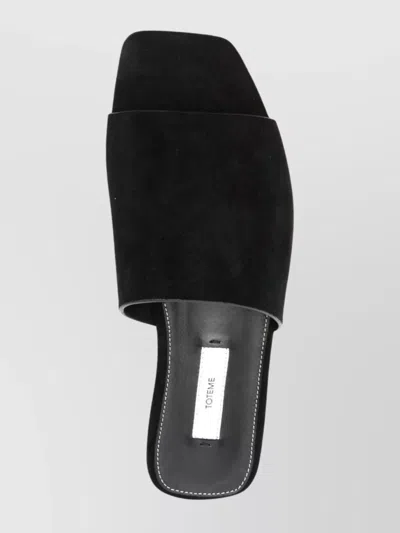 Totême Toteme Women Satin Bandeau Slides In Black
