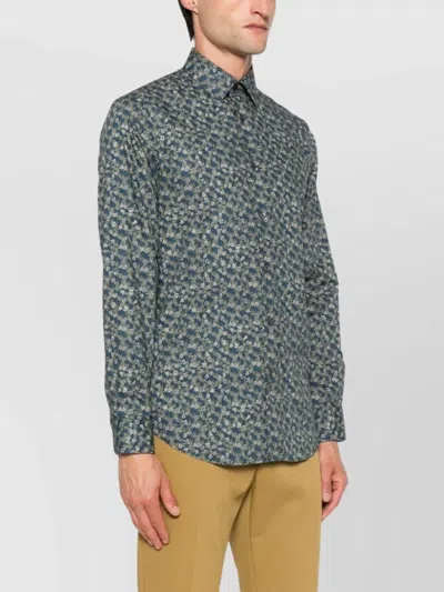 Paul Smith Floral Print Long Sleeve Button-down Shirt In Multi
