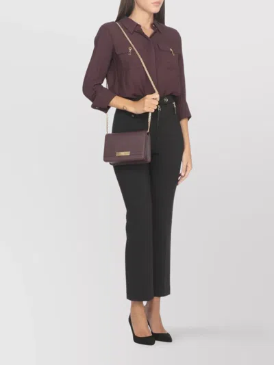 Elisabetta Franchi Rectangular Shoulder Bag Chain Strap In Red