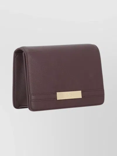 Elisabetta Franchi Rectangular Shoulder Bag Chain Strap In Red