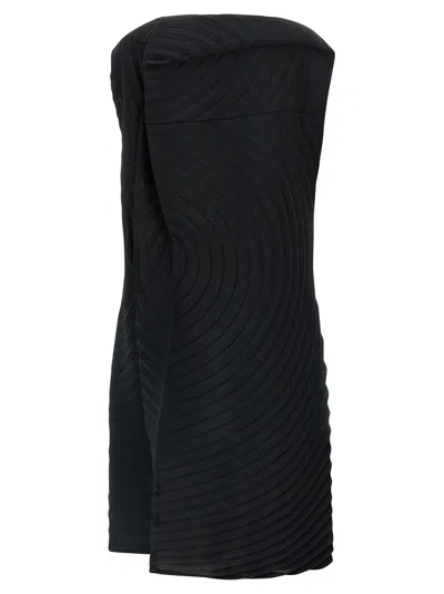 Issey Miyake Paper Bag Pleats Midi Dress In Black