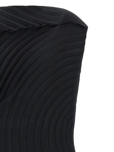 Issey Miyake Paper Bag Pleats Midi Dress In Black