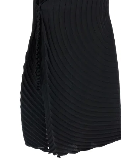 Issey Miyake Paper Bag Pleats Midi Dress In Black