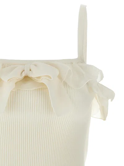 Alessandra Rich Ruffle Top Tops White In Neutral