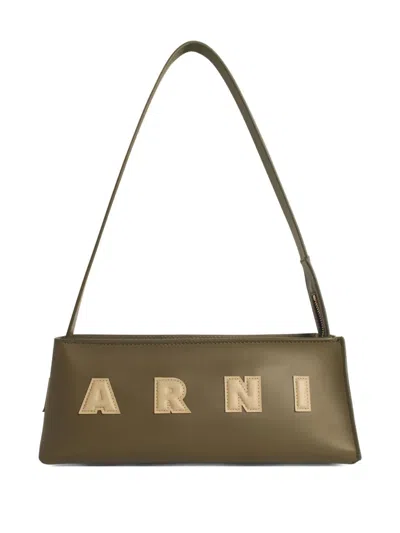 Marni Museo Baguette Bag In Green Leather In Green