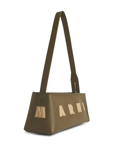 Marni Museo Baguette Bag In Green Leather In Green