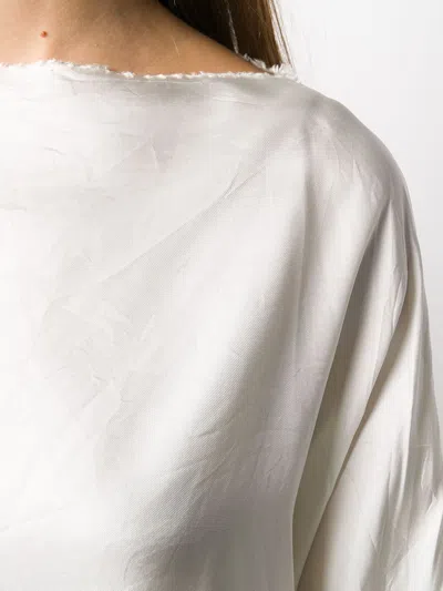 Daniela Gregis Lightweight Long Sleeve Blouse With Boat Neck In White