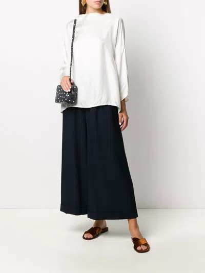 Daniela Gregis Lightweight Long Sleeve Blouse With Boat Neck In White