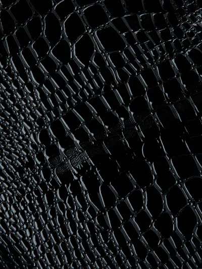 L'agence Gerard Croc-embossed Faux Leather Mini Skirt In Black