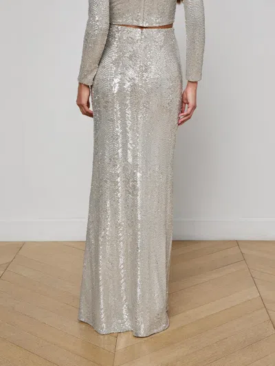 L'agence Zeta Sequin Maxi Skirt In Neutral