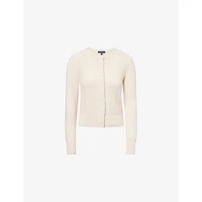 Rag & Bone Womens Francesca Round-neck Stretch-wool Blend Cardigan Oatml In Neutral