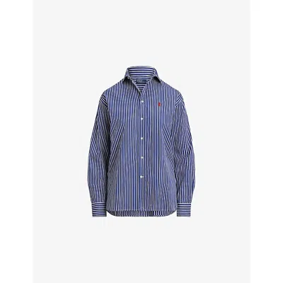 Polo Ralph Lauren Stripe Relaxed Fit Cotton Button-up Shirt In Blue