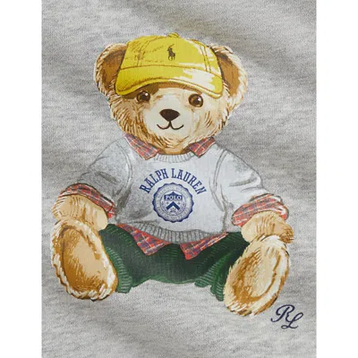 Polo Ralph Lauren Baby Boy Polo Bear Fleece Cotton-blend Sweatshirt Grey In Gray