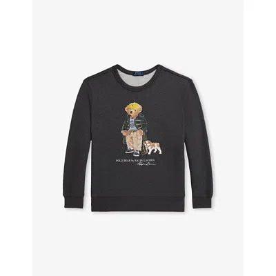 Polo Ralph Lauren Kids Polo Bear Crewneck Sweatshirt In Black