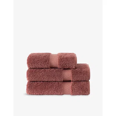 Yves Delorme Etoile Cotton-blend Towel San In Red