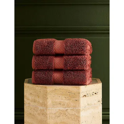Yves Delorme Etoile Cotton-blend Towel San In Red