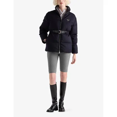Prada Loden Down Jacket In Blue