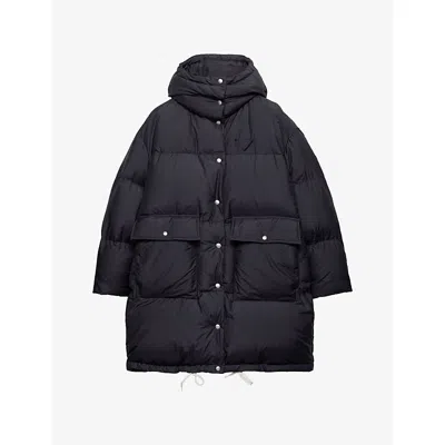 Prada Soft Canvas Down Parka In Blue