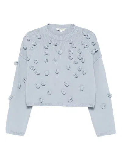 Jw Anderson Textured-pompom Sweater In Blue