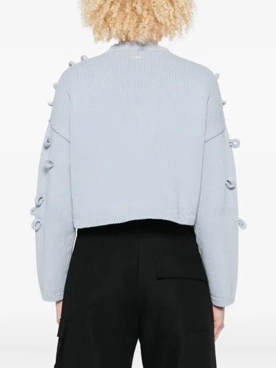 Jw Anderson Textured-pompom Sweater In Blue