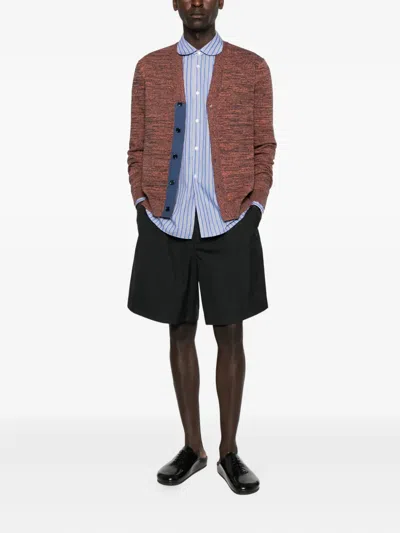 Jw Anderson Button-front Speckled Cardigan In Brown