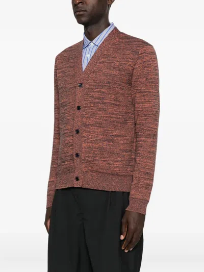 Jw Anderson Button-front Speckled Cardigan In Brown