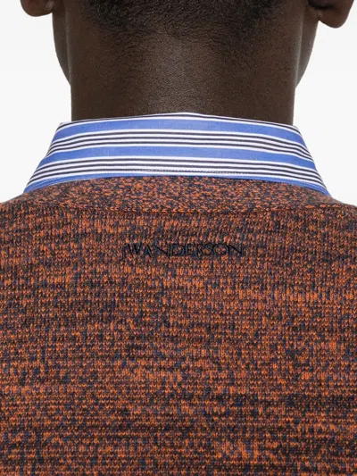 Jw Anderson Button-front Speckled Cardigan In Brown