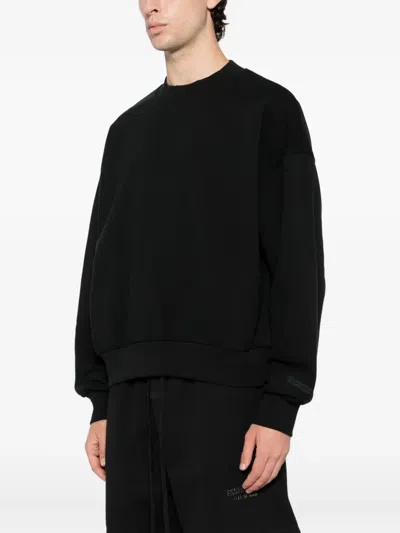 Essentials Logo Print Crewneck Sweatshirt In Black