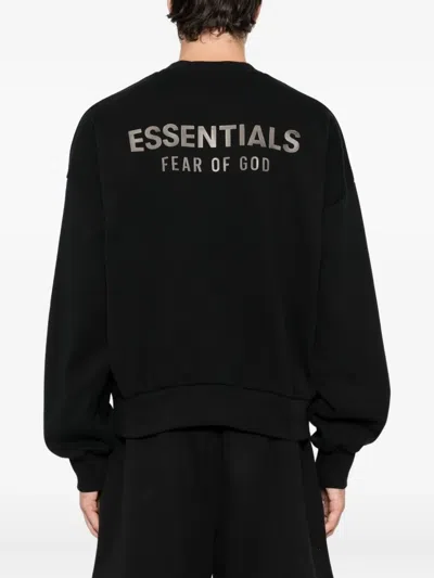 Essentials Logo Print Crewneck Sweatshirt In Black