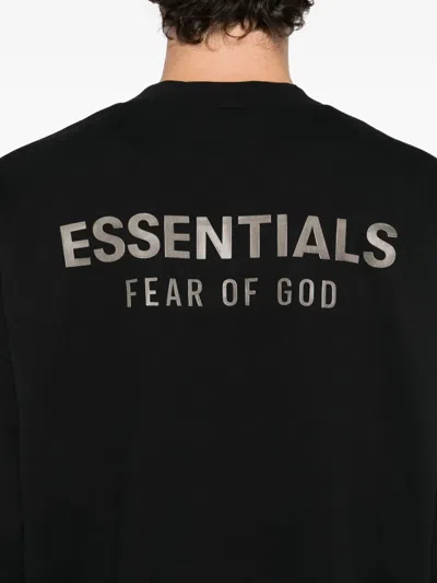 Essentials Logo Print Crewneck Sweatshirt In Black