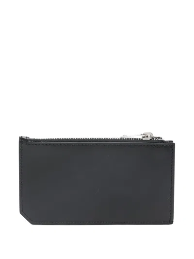Saint Laurent Fragments Zipped Card Case In Grain De Poudre Leather Accessories In Black