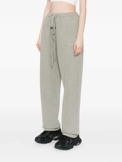 Essentials Logo-embossed Trousers In Gray