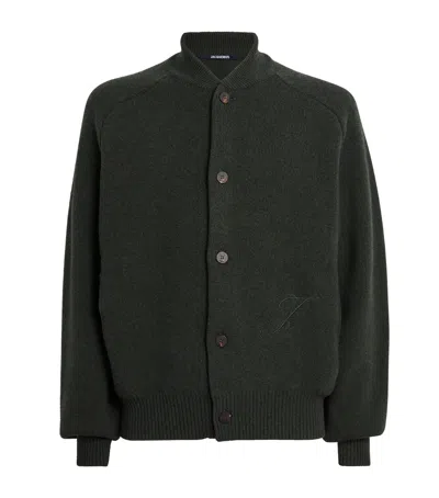 Jacquemus Le Cardigan Pallone In Wool And Cashmere In Green
