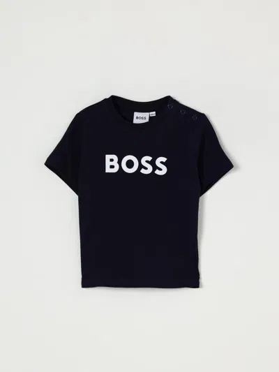 Hugo Boss Navy Logo-print Short-sleeve Cotton T-shirt 6 Months-3 Year In Blue