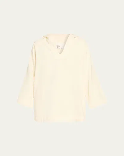 Lisa Marie Fernandez Terry Cloth Hooded Tunic Coverup In Pink